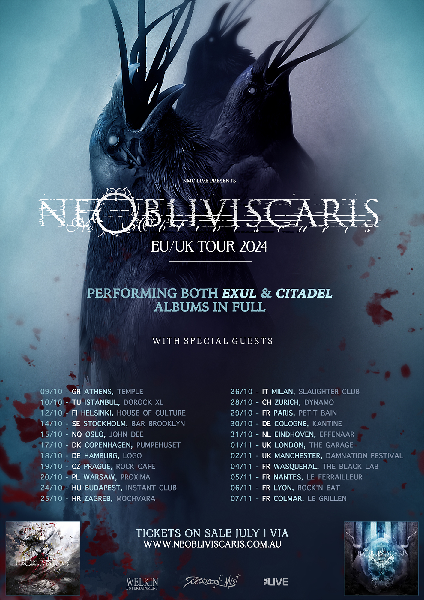 Ne Obliviscaris European Tour 2024