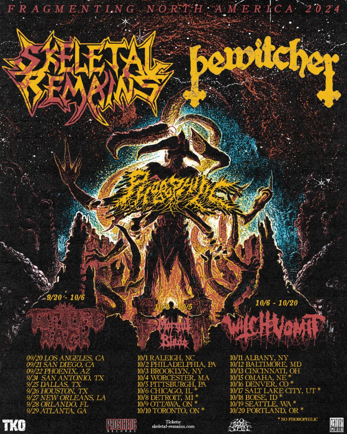 Skeletal Remains and Bewitcher co-headline North American Tour 2024