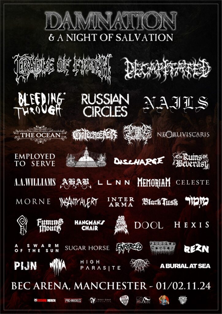 Damnation Festival 2024 - Final Lineup - Oct 2024