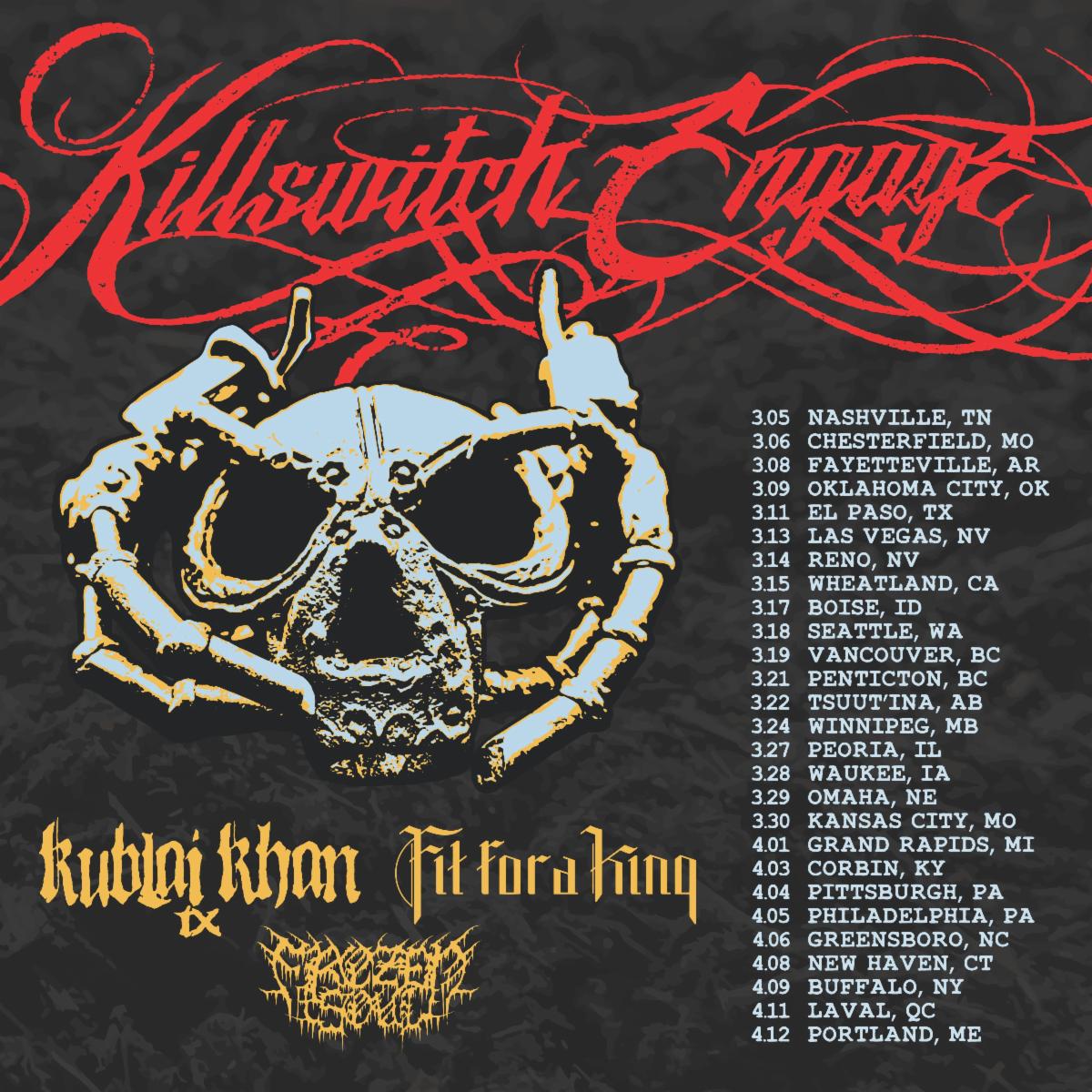 Killswitch Engage North American tour 2025