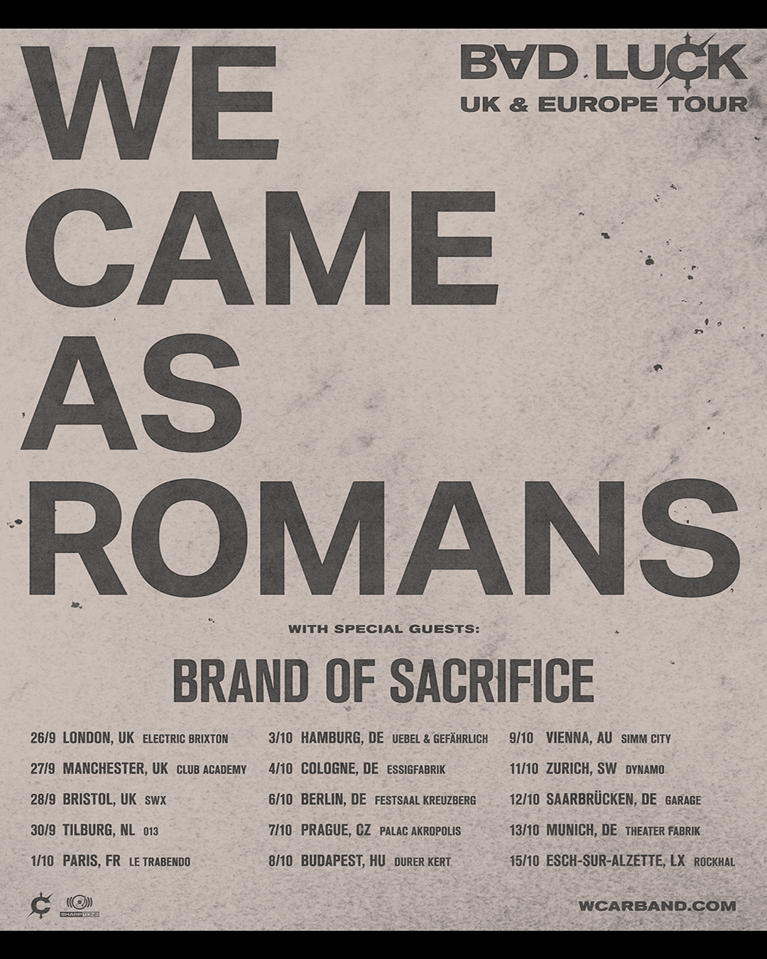 We Came As Romans European Tour 2025