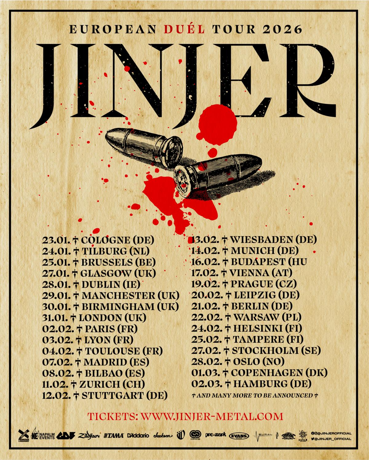 Jinjer European Tour 2026
