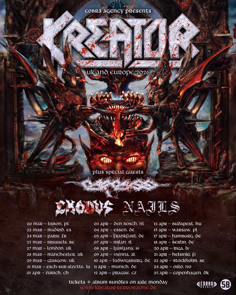 Kreator European Tour 2026