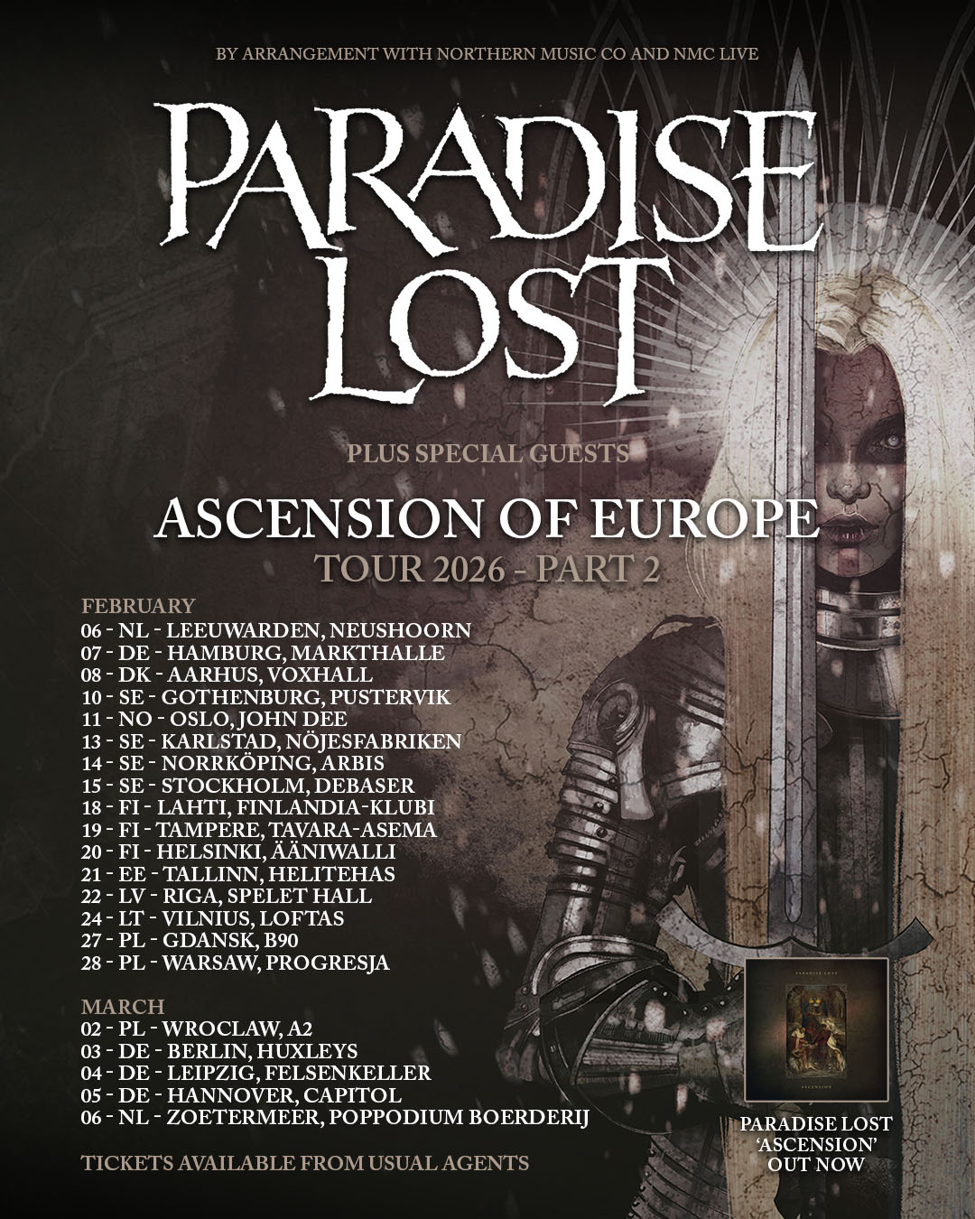 Paradise Lost European Tour 2026
