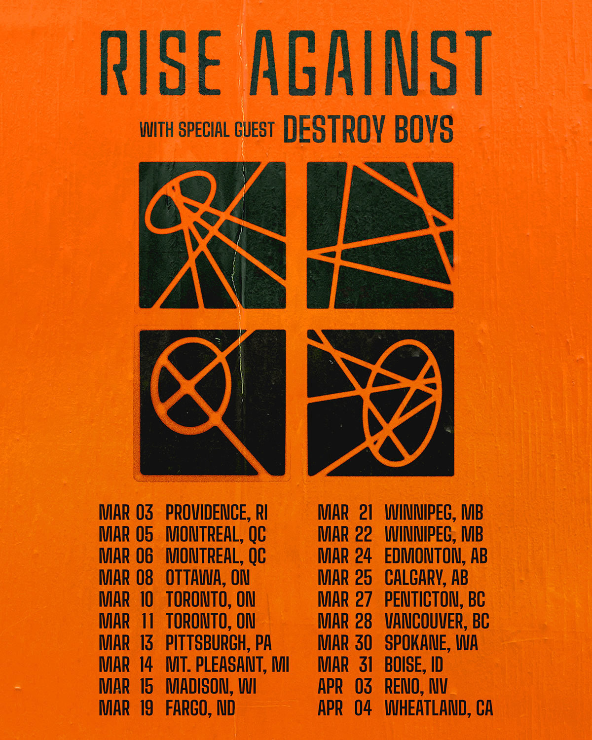 Rise Against North American Tour 2026