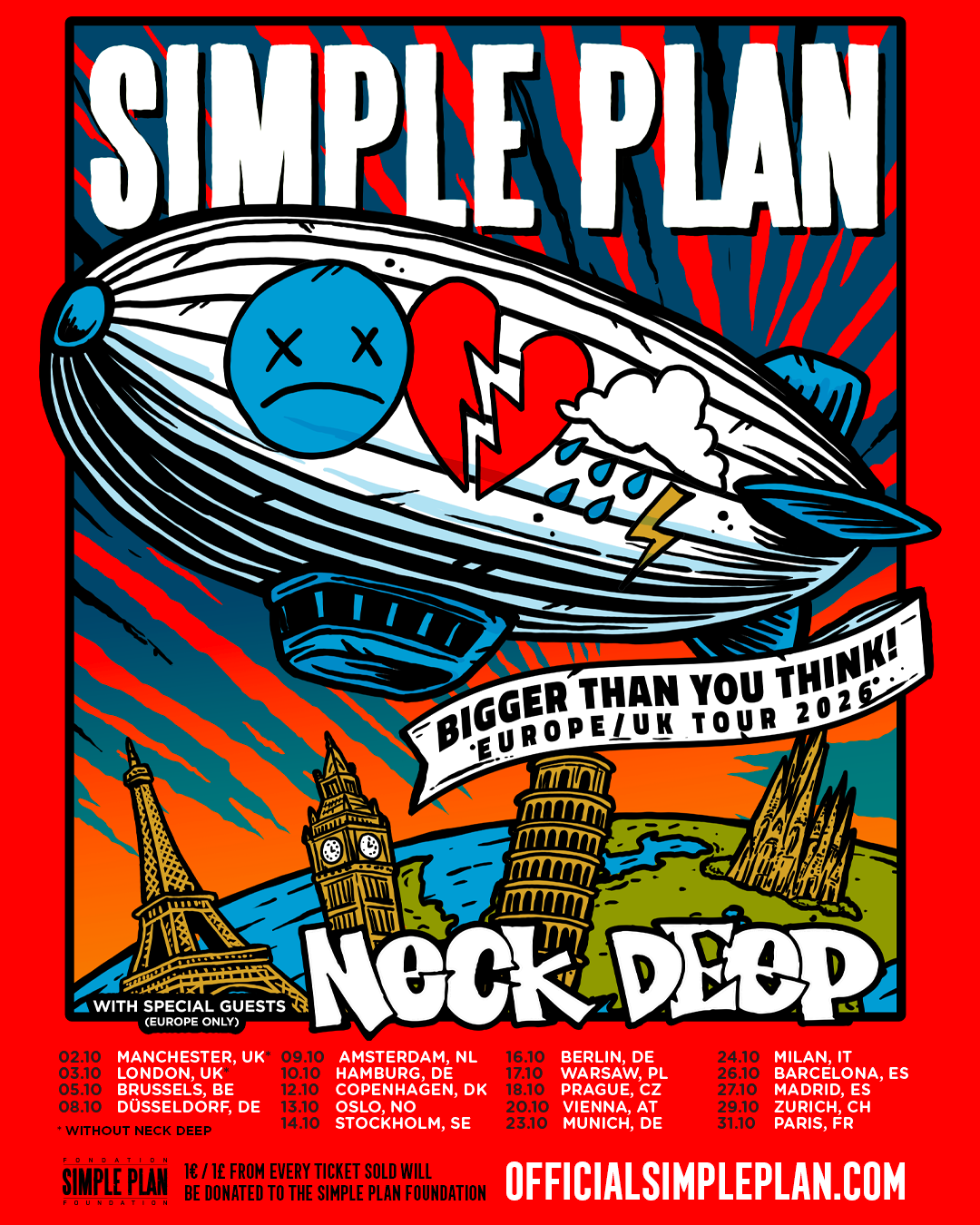 Simple Plan European Tour 2026