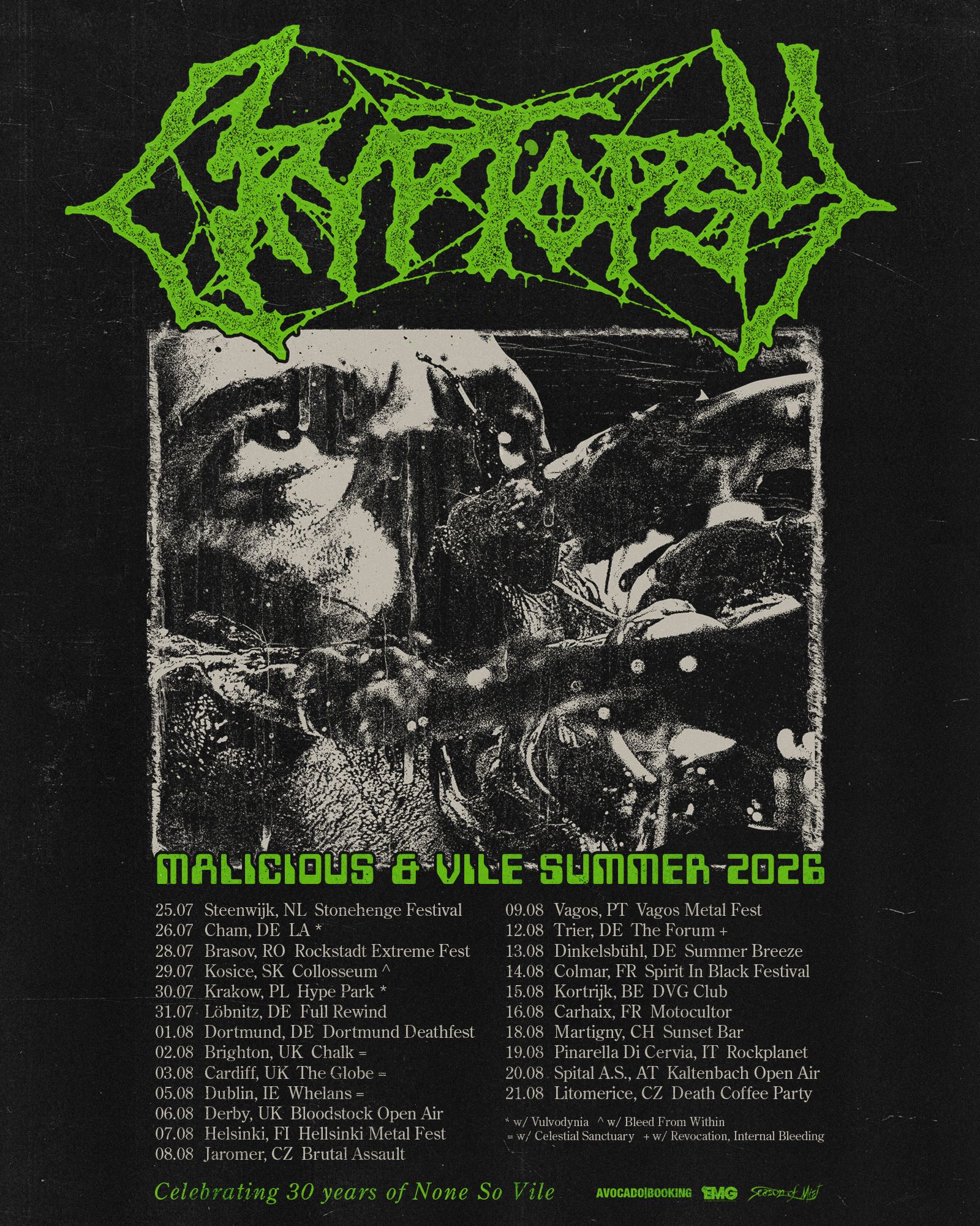 Cryptopsy European Summer Tour 2026