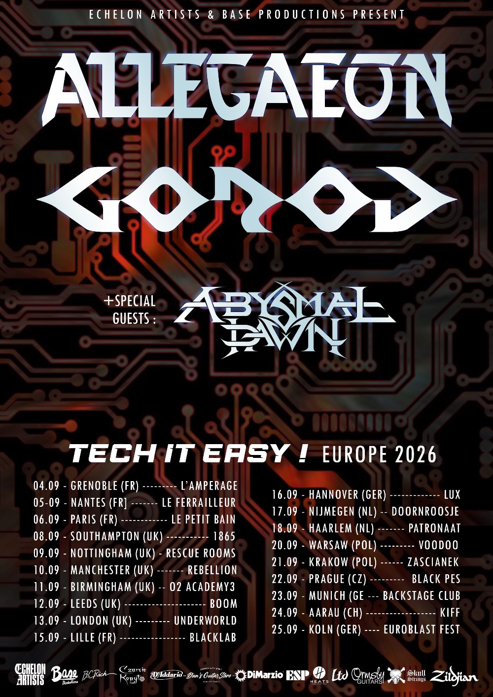 Allegaeon and Gorod co-headline European Tour 2026