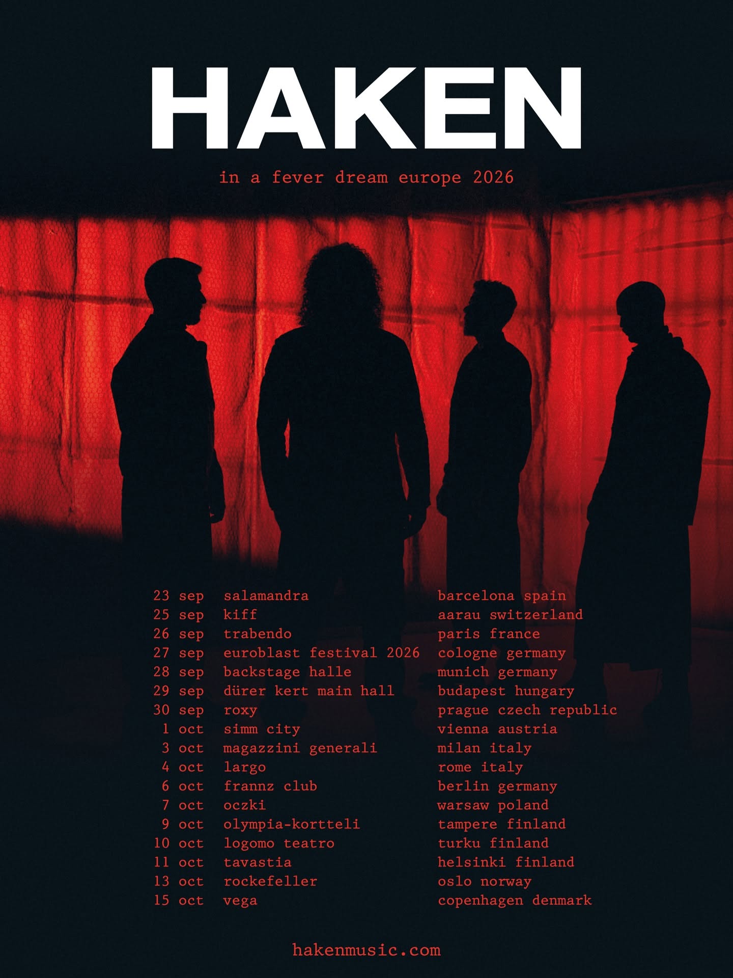 Haken European Tour 2026