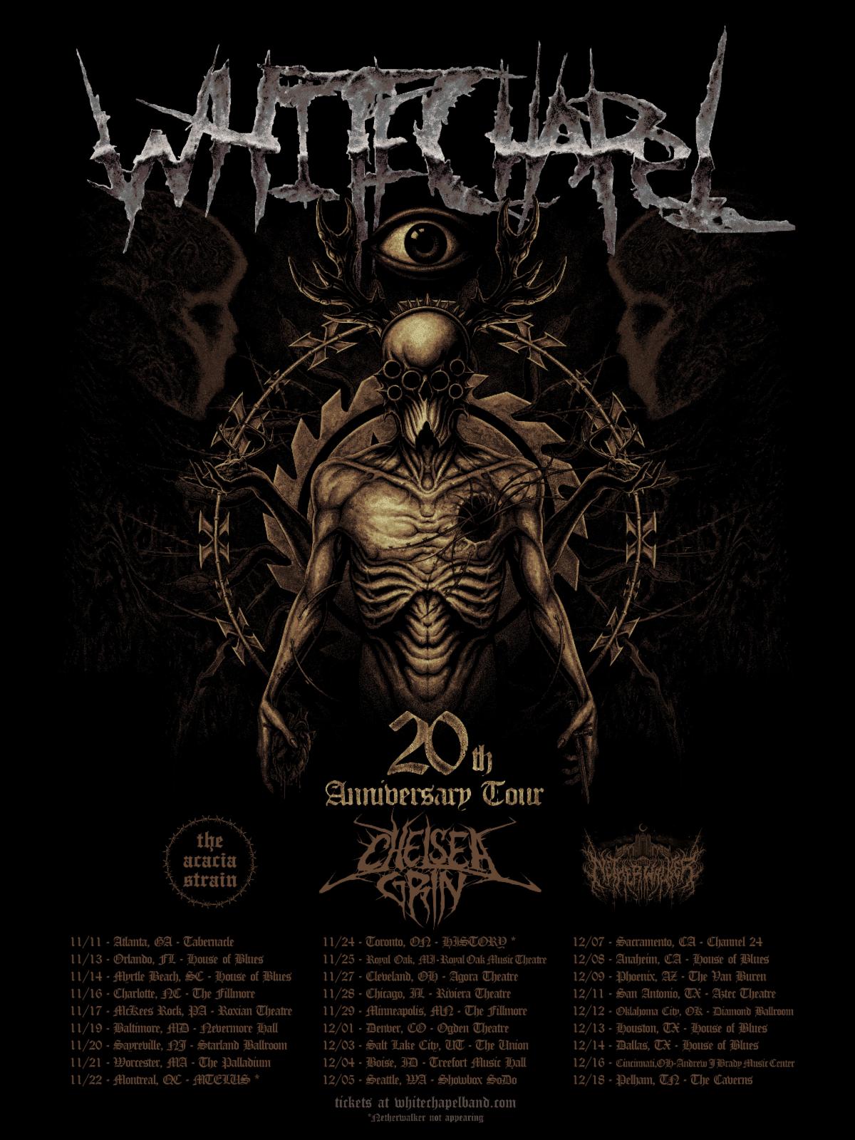 Whitechapel 20th anniversary North American tour 2026