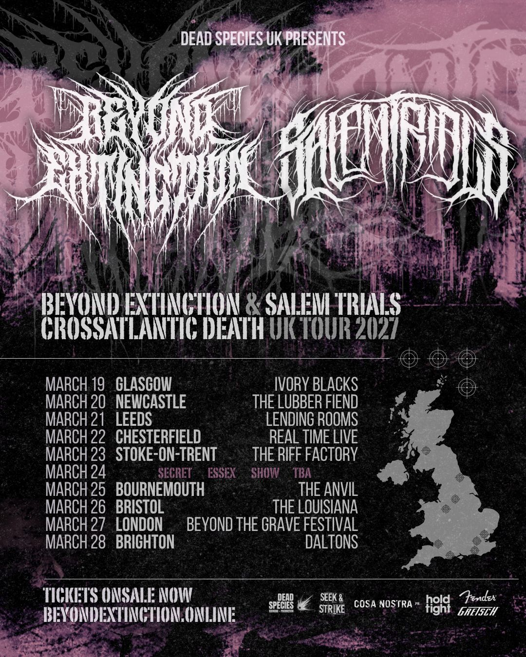 Beyond Extinction and Salem Trials co-headline UK tour 2027