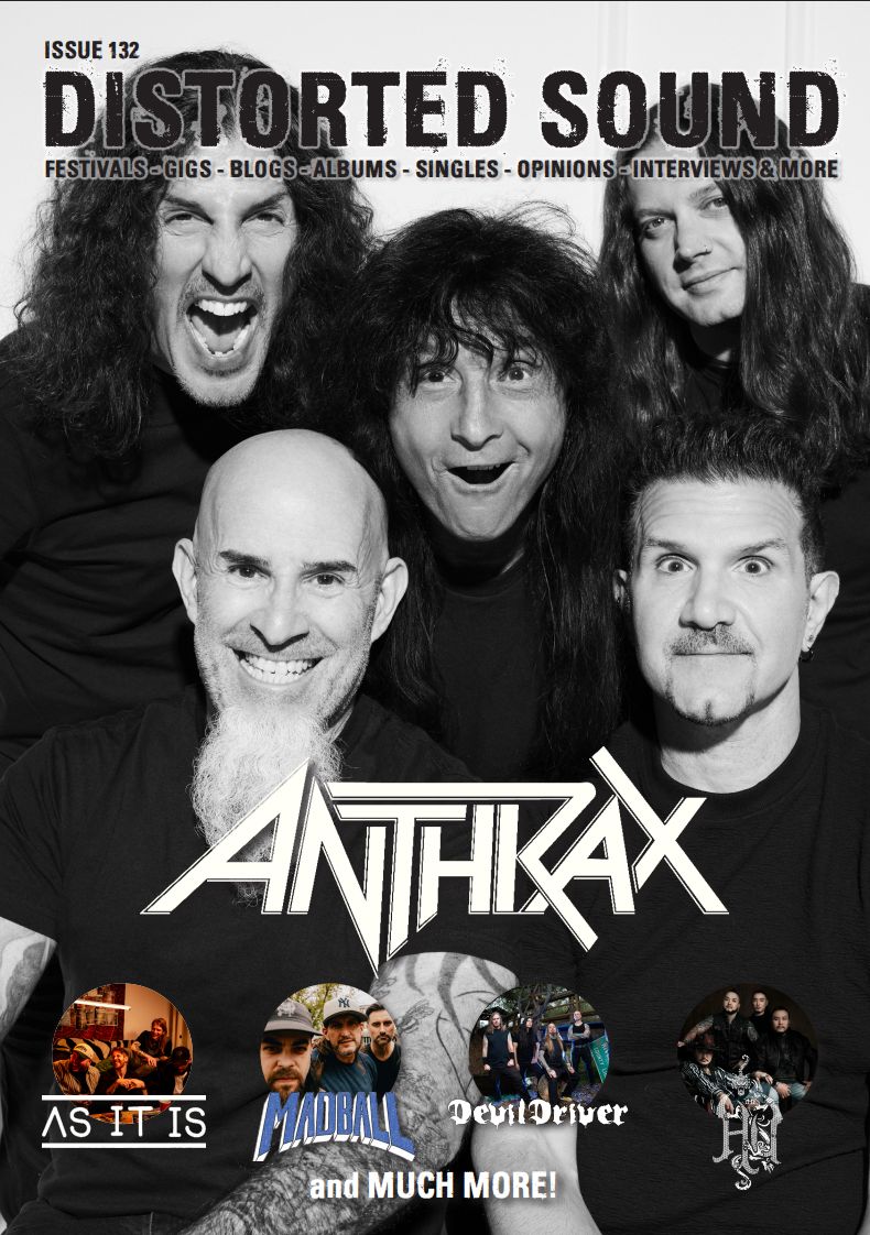 Distorted Sound Magazine: Issue 132 cover featuring Anthrax